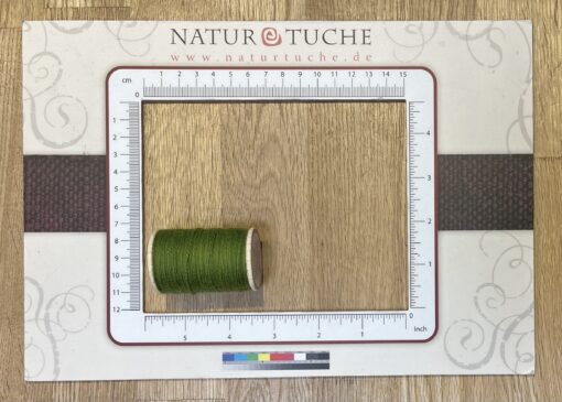 Nähgarn NM 16/2 auf Holzspule (indigo-reseda) mittelgrün – Bild 2